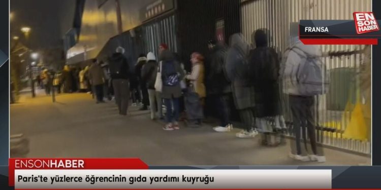 Paris’te yüzlerce öğrencinin gıda yardımı kuyruğu